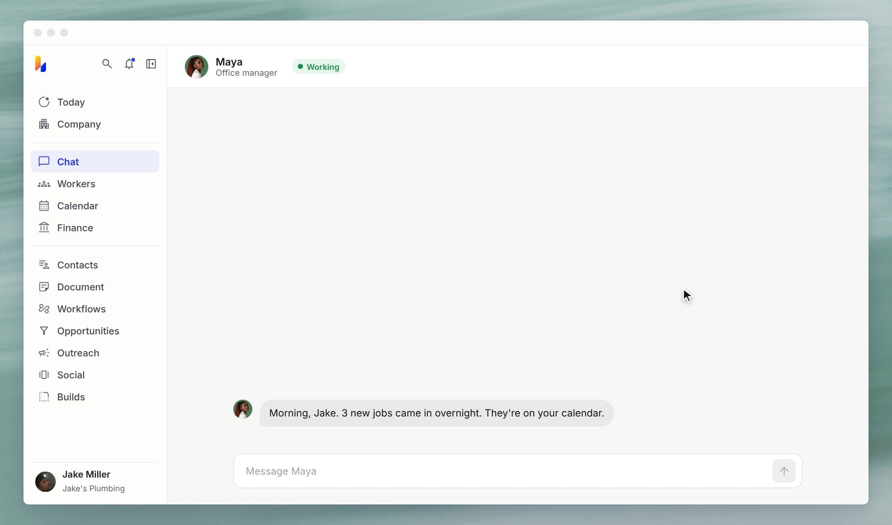 Jake asks Maya in chat to follow up on quote requests and she works through them