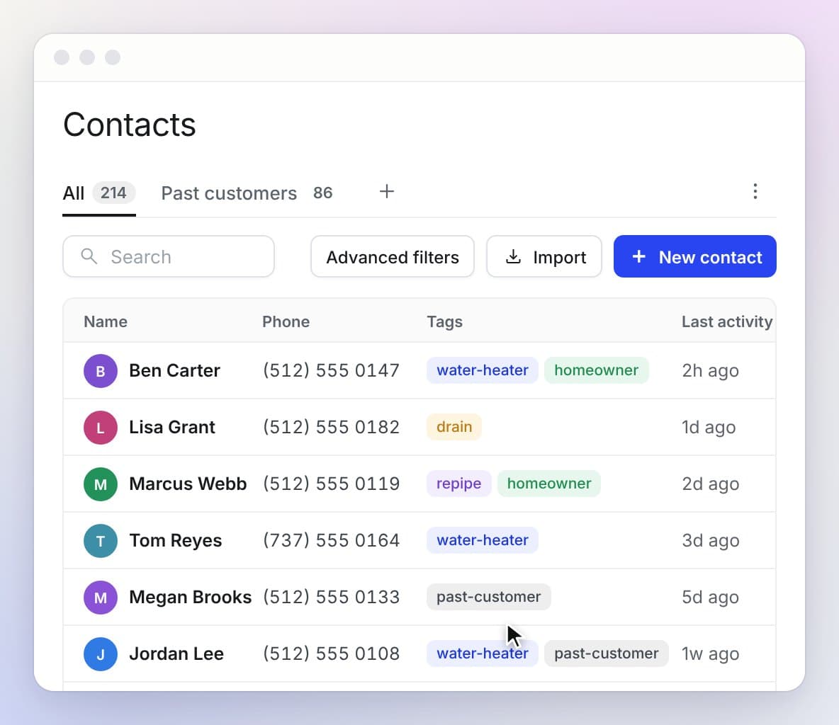 A smart list of tagged contacts and the Launch campaign action