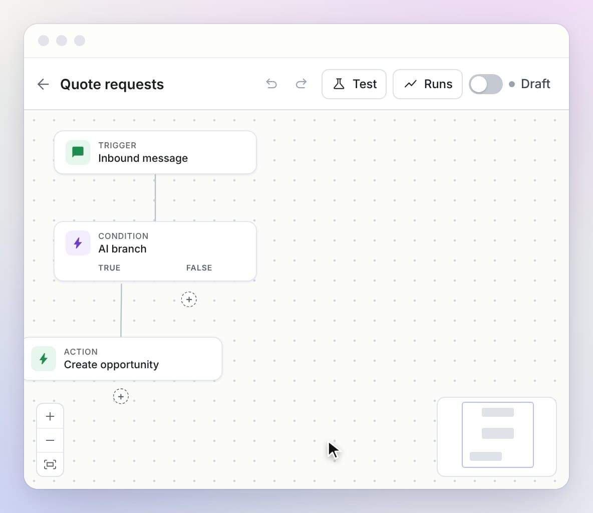 Setting up an AI step in a workflow